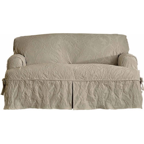 Sure Fit Matelasse Damask TCushion Loveseat Slipcover