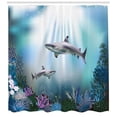 thumbnail image 3 of Ambesonne Underwater Shower Curtain, Sharks Coral Aquatic, 69"Wx70"L, Multicolor, 3 of 3
