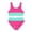 Hot Pink, variant on Ticikt Girls Two Piece Color Block Swimsuit with Wide Shoulder Strap Bikini Sets with Chest Pad,Color:Hot Pink,Size:7-8 Years