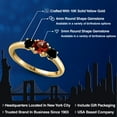thumbnail image 2 of Gem Stone King 10K Yellow Gold Red Garnet and Black Diamond Engagement Ring for Women | 1.09 Cttw | Round 5MM | Gemstone January Birthstone | Size 7, 2 of 6