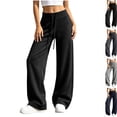 thumbnail image 2 of Womens Wide Leg Sweatpants Fall Y2K Low Rise Drawstring Baggy Sweatpants Athletic Joggers for Running,Yoga,Lounge Pants Navy 2XL, 2 of 6