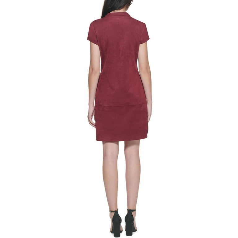 Faux suede midi dress new arrivals