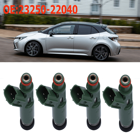 Fuel Injector 12 Holes 4Pcs | 1.8L L4 Gas DOHC | for 2000-2005 Toyota Celica MR2 Spyder 2000-2004 Corolla 03-06 Matrix, 00-02 Chevy Prizm, 03-06 Pontiac Vibe | Replace# 23250-0D040, 23250-22040
