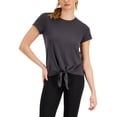 thumbnail image 3 of ID Ideology Womens Knot Front T-Shirt Bold Lemon XS, 3 of 6