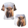 thumbnail image 5 of Lsque Cow Women's Short-Sleeved Pajama Set - 2 Piece Soft and Lightweight Sleepwear Set-XX-Large, 5 of 9