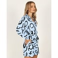 thumbnail image 2 of Women's Collar V Neck Button Down Long Sleeve Mini Shirt Dress with Belt, 2 of 5