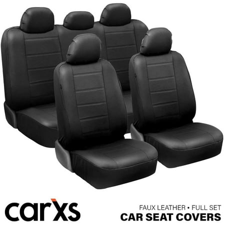 CarXS UltraLuxe Ensemble complet de housses de siège en cuir noir