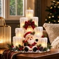 thumbnail image 4 of Illuminated Tier Icicle Flameless Candle Christmas Table Center Decor Santa Figure Pinecone Berry for Indoor Display, 4 of 5
