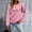 Pink, variant on Royisotas Long Sleeve Sweatshirts for Women Winter Letter Print Pullover Loose Fit Casual Crew Neck Hoodless Tops