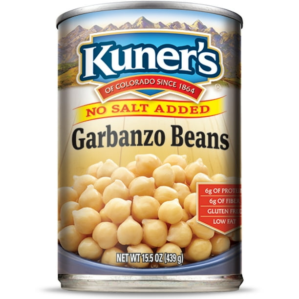 (12 Pack) Kuner's Canned Garbanzo Beans, No Salt Added, Chickpeas, 15