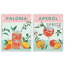 Stupell Industries Pastel Kitchen Cocktails Food & Beverage Painting White Framed Art Print Wall Art, 16 x 20, Set of 2