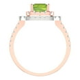 thumbnail image 4 of Halo Engagement Ring for Women - 2.62ct Natural Peridot in 18K Rose/White Gold Promise Ring, 4 of 6