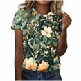 thumbnail image 2 of Fengqque 2025 Women's Sexy Summer Printed Round Neck Regular Fit Top, 2 of 5