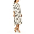 thumbnail image 2 of Women's Loose Fit Scoop Neck 3/4 Sleeve Polka Dot Patterned A-Line Midi Dress, 2 of 4