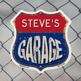 thumbnail image 5 of Steve's Garage 12 inch X 12 inch Shield Shaped Commercial Grade Plastic Sign Weather Resistant, UV Protected To last, Gift for Dads and Uncles Classic Americana Crafted in the USA, 5 of 7