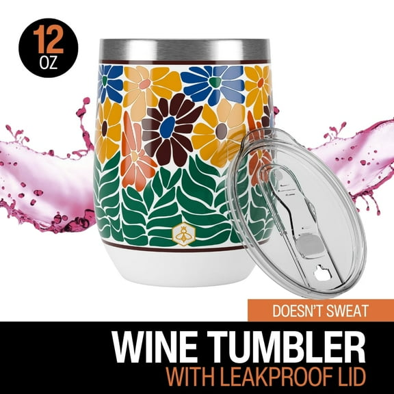 Biddlebee 12oz Insulated Stainless Steel Stemless Wine Tumbler, Faith