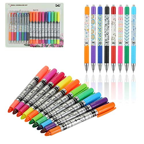 Mr. Pen- Bible Journaling Kit, 18 Pack (10 Bible Gel Highlighter, 8 Bible Pens), Bible Highlighters and Pens No Bleed, Gel Highlighters, Bible Pens