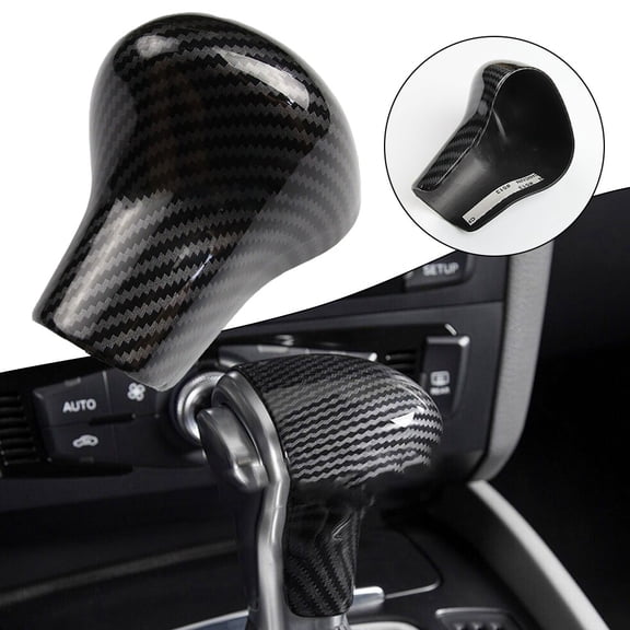 Carbon Fiber Gear Shift Lever Knob Cover Cap Trims for A4 B8 A5 A6 A7 Q5 Q7 Auto Accessories