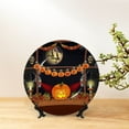 thumbnail image 6 of Balery Halloween Decoration Print Bone China Decorative Plate Ceramic Dinner Plates Art Crafts with Display Stand-10in, 6 of 6