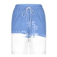 thumbnail image 6 of TKKCS Mens Graphic Swim Trunks With Compression Liner- Elastic Drawstring Waist Summer Casual Vacation Lightweight Quick Dry Beach Board Shorts With Pockets Sky Blue Size 3XL, 6 of 8