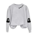 thumbnail image 5 of Jkety Halloween Tee Shirts for Women Sweatshirts Halloween Ghost Sweatshirt Women - Halloween Graphic Crewneck Tops Casual Sweater(Light Gray,L), 5 of 5