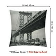 thumbnail image 4 of nygtbtfer  Landscape Decorative Throw Pillow Case Pack of 2, Brooklyn New York USA Landmark Bridge Street with Cars Photo, Cushion Cover for Couch Living Room Car,  Charcoal Grey White, 4 of 7
