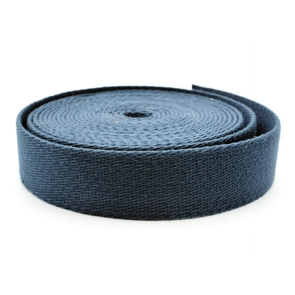 CRAFTMEMORE Heavy Cotton Webbing - Straps for Arts and Crafts, Luxury Bag Strap High Density Webbing (1 1/4 Inch x 5 Yards, Navy)