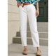 thumbnail image 4 of Vaqueros elegantes para mujer, cintura alta, casuales, holgados, blancos, talla 18, 4 of 6