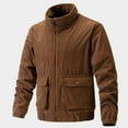 thumbnail image 2 of CHEEREAM Men's Corduroy Trucker Jacket Full Zip Up Lapel Fleece Sherpa Lined Oversized Coats Warm Winter Outdoor Thicken Outwear Coffee XL, 2 of 4