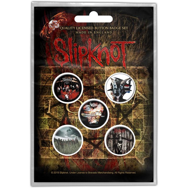 Slipknot - Juego de Chapas Diseño Álbumes - Pack de 5 (Multicolor)
