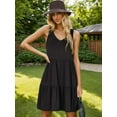 thumbnail image 5 of Weardear Summer Sleeveless Casual Dresses for Women V Neck T Shirt Sundress Flowy Tiered Swing Beach Vacation Tank Mini Dress, 5 of 6