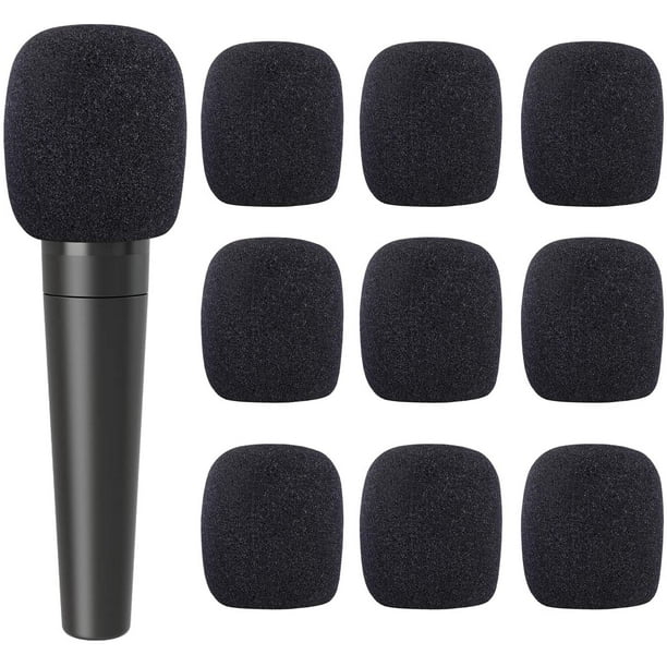 Lot de 30 housses de microphone en mousse pare-brise épais pour micro de  scène portable. (Noir) 