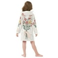 thumbnail image 7 of FORMRS Niños Bathrobe Unisex Hooded Robe Soft Plush Pajamas Sleepwear, Size 7-9T, Beige Cute Flower, 7 of 7