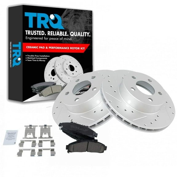 TRQ Front Performance Brake Pad & Rotor Kit Brake Pads Brake Rotors Set Ceramic Premium G-Coated Fits Select 1995-2001 Ford Explorer 1998-2002 Ranger Mazda B4000 1998-2001 Mercury Mountaineer