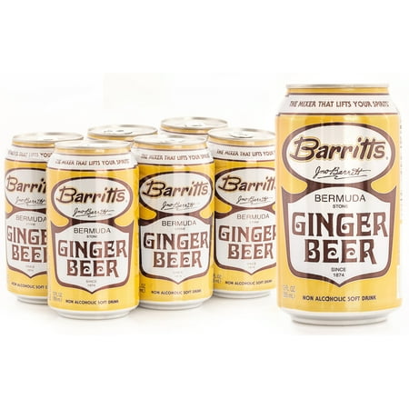 Barritt's Bermuda Stone Ginger Beer, 12 fl oz, 6 Pack Cans