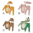 thumbnail image 5 of URMAGIC Newborn Baby Boy Girl Outfits Clothes Jumpsuit Set Infant Cute Romper + Long Pants + Hat 3 Pcs, 5 of 10