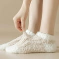 thumbnail image 4 of Monebena 3 Pairs Womens Fuzzy Socks Cozy Soft Fluffy Cute Winter Warm Slipper Floor Socks Thicken Coral Velvet Christmas Stocking M01, 4 of 8