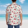 thumbnail image 4 of Susaid Vintage Christmas Reindeer Print Short Sleeve Shirts Button Down Casual Shirts Summer Beach Aloha Button Down Short Sleeve for Men ,Medium, 4 of 7