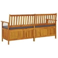 thumbnail image 3 of vidaXL Storage Bench with Cushion 170 cm Solid Wood Acacia, 3 of 5