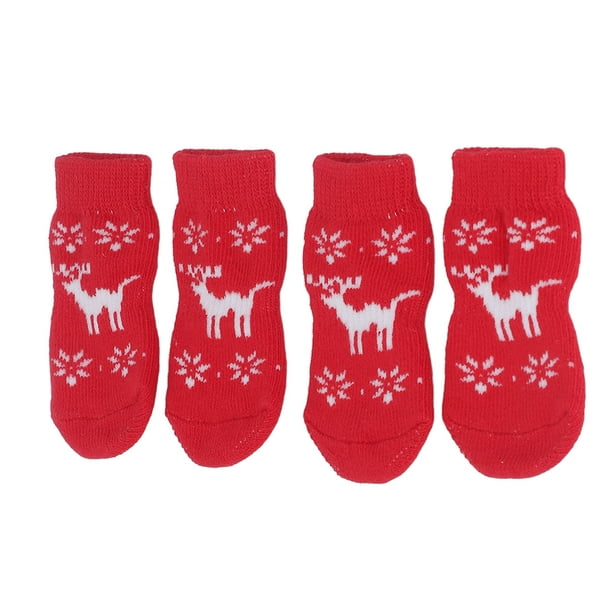 Windfall 4Pcs Anti Slip Dog Christmas Socks - Puppy Socks Santa Claus  Design for Xmas Indoor on Hardwood Floor Wear, Pet Paw Protector for Small  Medium Large Dogs 