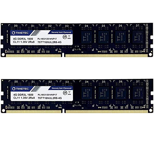 DDR3L 1600MHz PC3L-12800 Non ECC Unbuffered 1.35V/1.5V CL11 2Rx8 Dual Rank 240 Pin UDIMM Desktop PC Computer Memory Ram Module Upgrade 2x4GB 2x4GB Timetec Hynix IC 8GB Kit Low Density 8GB Kit