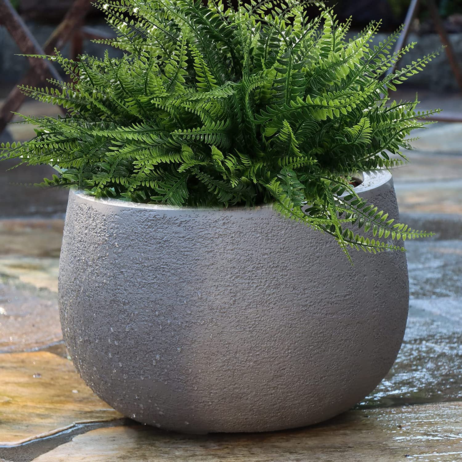 MAMOWEAR 12PCS Artificial Boston Fern Plants, UV Resistant Plastic Fake Plants Bushes Faux Shrubs Greenery for Hanging Planter Porch Garden Porch Window Box Home Decoration