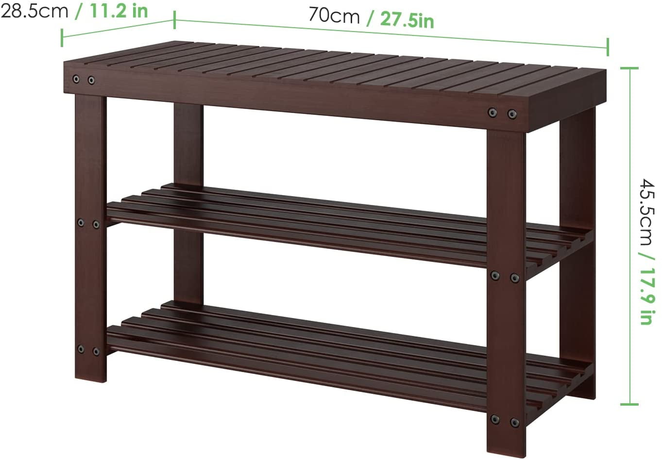 3-Tier Shoe Rack，Industrial Shoe Bench with Storage Shelves for LivingRoom  Grey