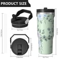 thumbnail image 4 of Floral 30oz Handheld Travel Tumbler with Handle – Double Wall Stainless Steel Insulated Cup, Flip Straw Lid, Leak-Proof & BPA-Free, Durable Hot & Cold Drink Mug,Thanksgiving, Xmas, Spring ,Flower, 4 of 6