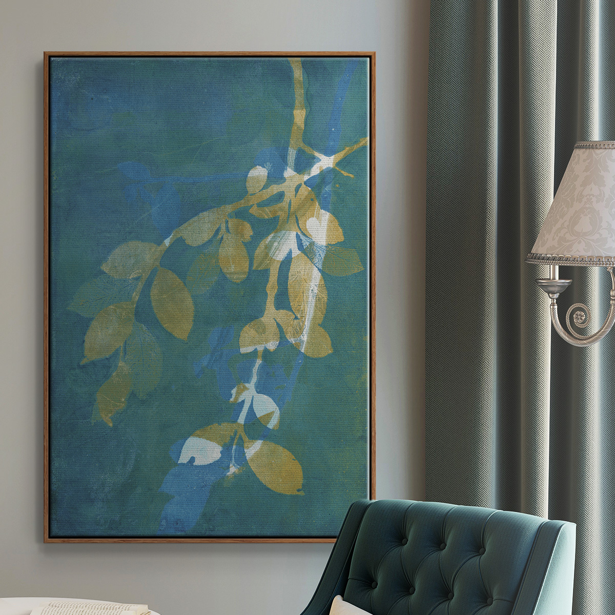 Branching Out XX Framed Premium Gallery Wrapped Canvas - Ready to Hang - 25 x 37 - Walnut Floating Frame