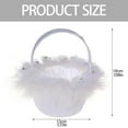 thumbnail image 3 of Lssam Basket for Flower Girl, White Satin Bowknot Wedding Flower Basket with Pearl Accents, Flower Girl Basket for Wedding Ceremony, Durable and Elegant Design, 3 of 9