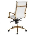 thumbnail image 3 of High Back White LeatherSoft Swivel Office Chair - Gold Frame, Synchro-Tilt, 3 of 4