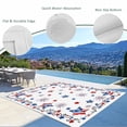 thumbnail image 3 of 4th of July Outdoor Rug for Patio/Deck/Porch, Non-Slip Large Area Rug 5 x 7 Ft, Independence Day Blue Red Star Firework Indoor Outdoor Rugs Washable Area Rugs, Reversible Camping Rug Carpet Runner, 3 of 8