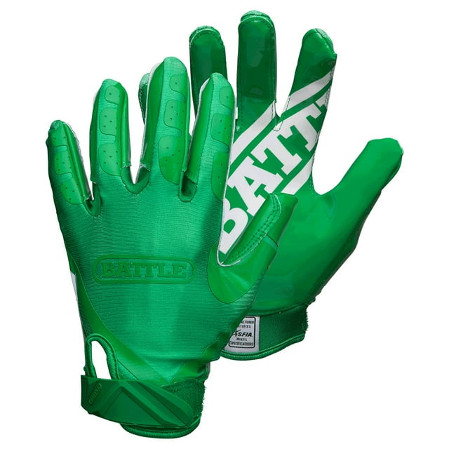 Battle Gants de Football Double Threat – Gants Récepteurs Paume Ultra-Adhésifs – Gants Récepteurs Style Pro, Adulte