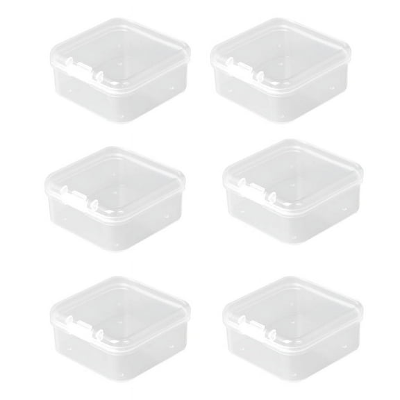 6 Pieces Plastic Clear Storage Box for Collecting Small Items, Beads